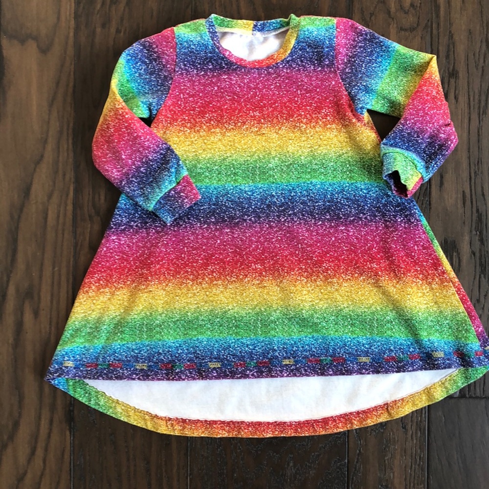 Faux rainbow glitter dress